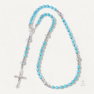 Perles de chapelet avec détails en argent