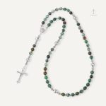 Chapelet en marbre vert élégant et spirituel