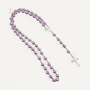 Chapelet violet en perles pour la prière et la méditation