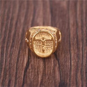 Accessoire religieux : chevalière en métal