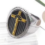 Bague Croix avec symbole de la foi chrétienne