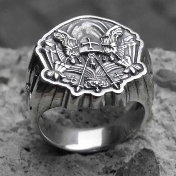 Chevalière Templier ornée d'une croix unique