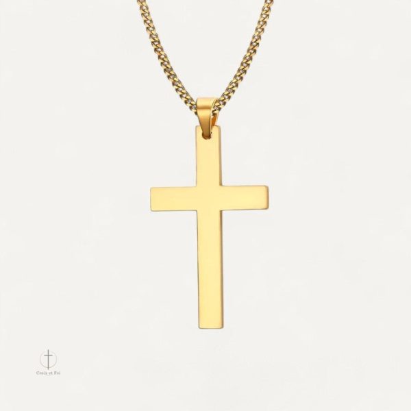 Collier Cubaine avec pendentif croix élégant et moderne
