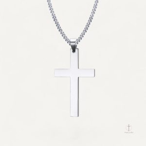 Accessoire tendance, collier avec pendentif croix stylisé