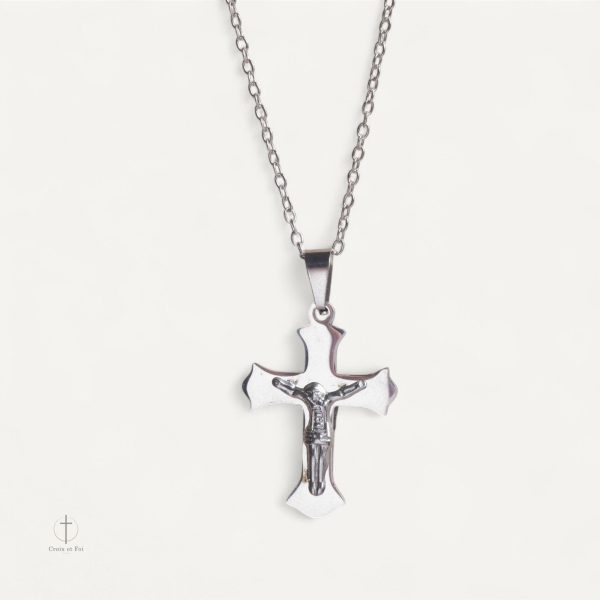 Accessoire religieux : collier Croix avec Christ