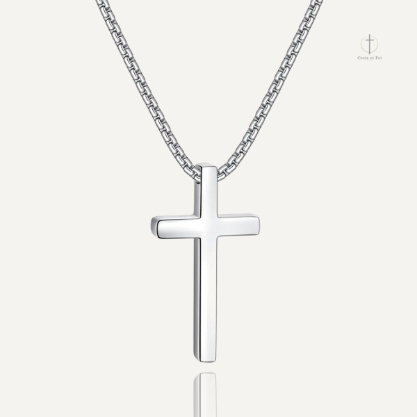 Collier Croix en Acier Pur