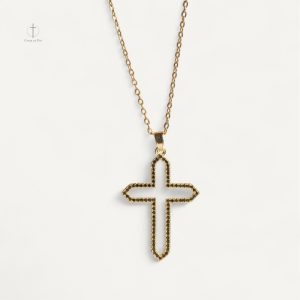 Collier Croix Élégance Noire