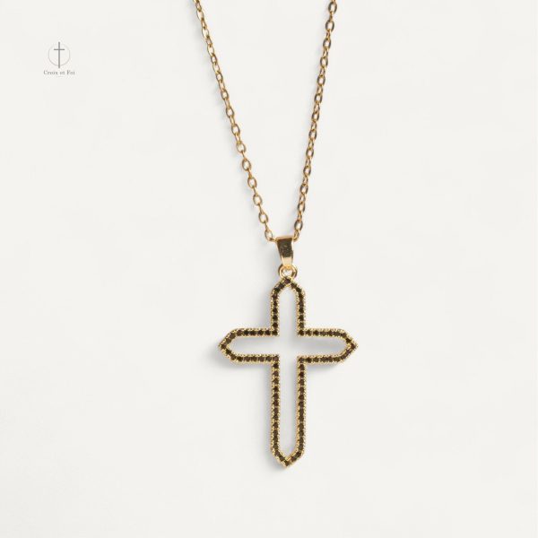 collier-croix-ajour-elegance-noire-1 Collier Croix Élégance Noire