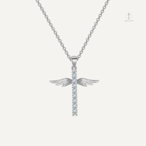 Collier Croix avec motif d'ange, accessoire féminin stylé