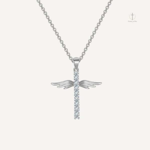 Collier Croix avec motif d'ange, accessoire féminin stylé