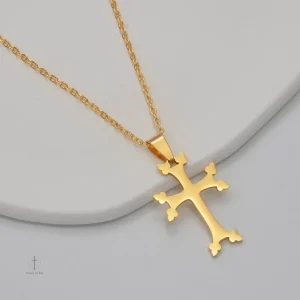 Collier Croix en Acier Argenté