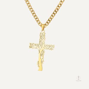 Collier Croix Arbre de Vie en métal élégant