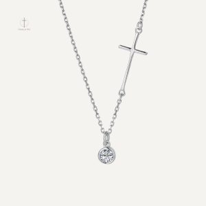 Collier Croix avec Pendentif Rond élégant
