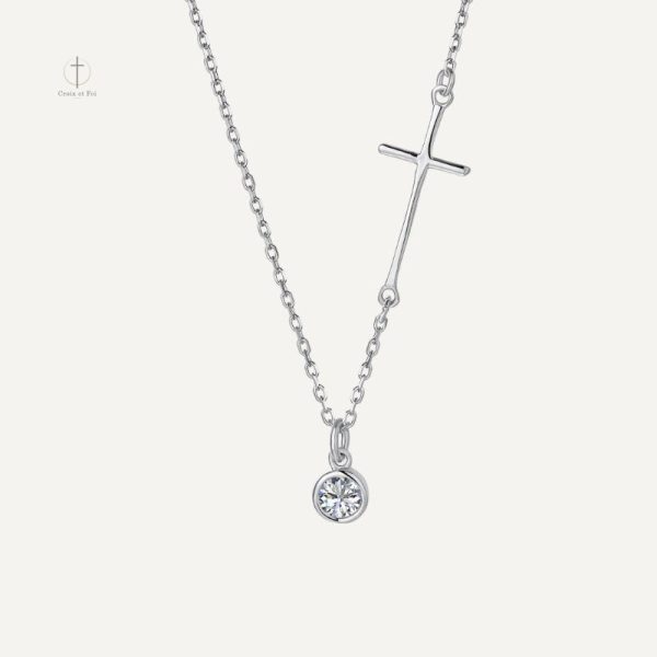 Collier Croix avec Pendentif Rond élégant