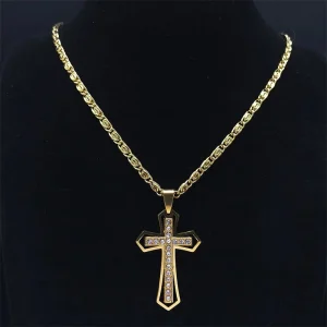 Bijou masculin Croix Catholique en métal