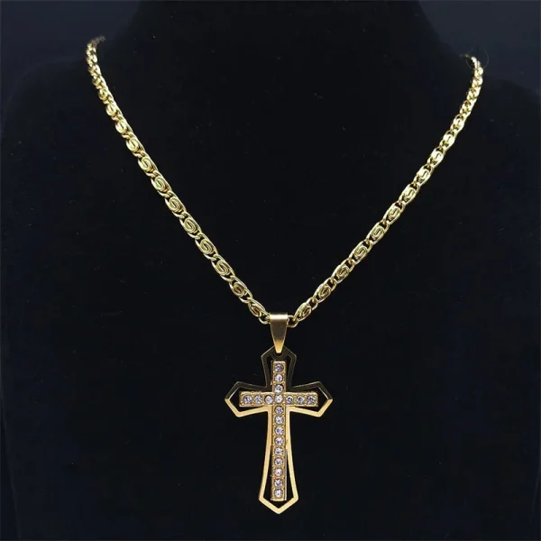 Bijou masculin Croix Catholique en métal
