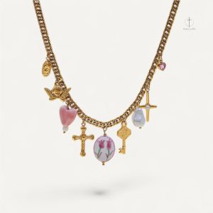 Collier Croix Doré Élégant