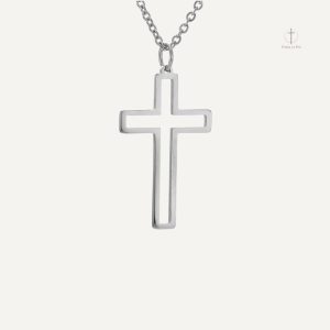 Bijou religieux homme avec croix en métal