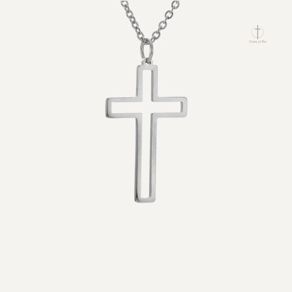 Bijou religieux homme avec croix en métal