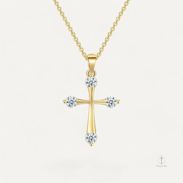 Collier Croix Chrétienne en métal élégant et spirituel