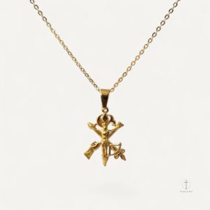 Collier Croix Christ Sculpté