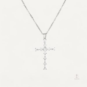 Collier Femme, Croix élégante avec Cristal