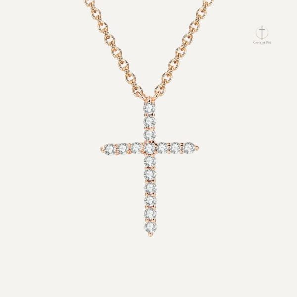 Accessoire mode : collier croix délicat en cristal