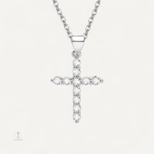 Accessoire Croix en cristal, style minimaliste