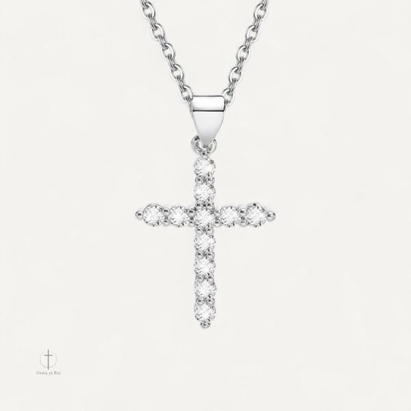 Accessoire Croix en cristal, style minimaliste