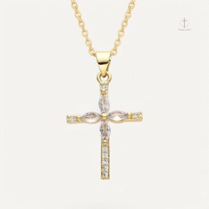Collier Croix Cristalline élégant et moderne