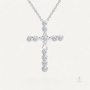 Collier Croix en Cristaux de Zirconium