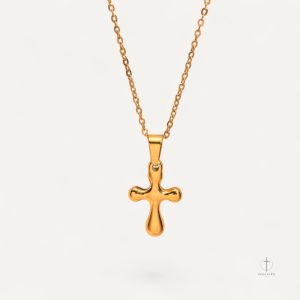 Collier Croix Doré Arrondi