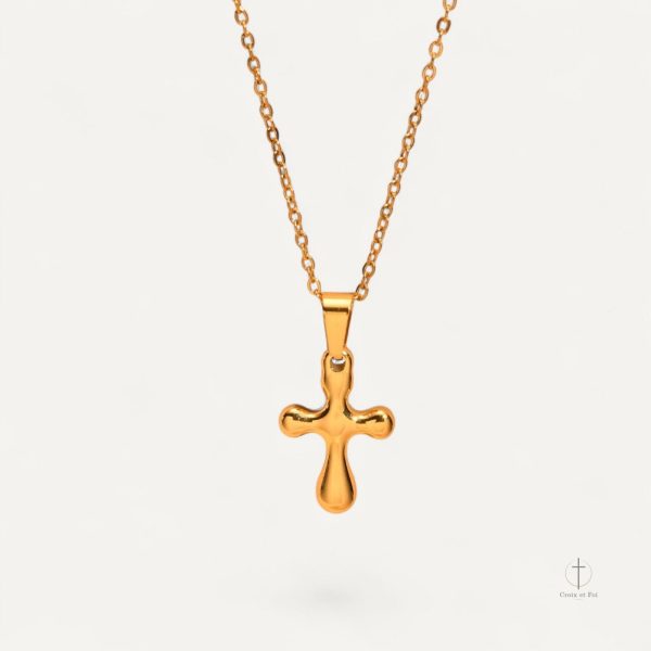 collier-croix-dore-aux-courbes-arrondies-1 Collier Croix Doré Arrondi