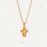 Collier Croix Doré aux Formes Arrondies