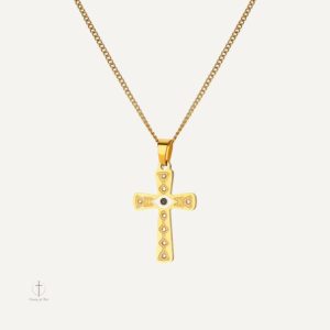 Collier Croix Dorée Brillante