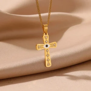Collier croisé doré, simple et chic