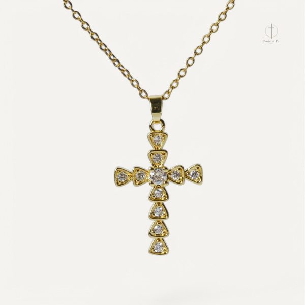 Collier Croix Éclat avec cristaux scintillants