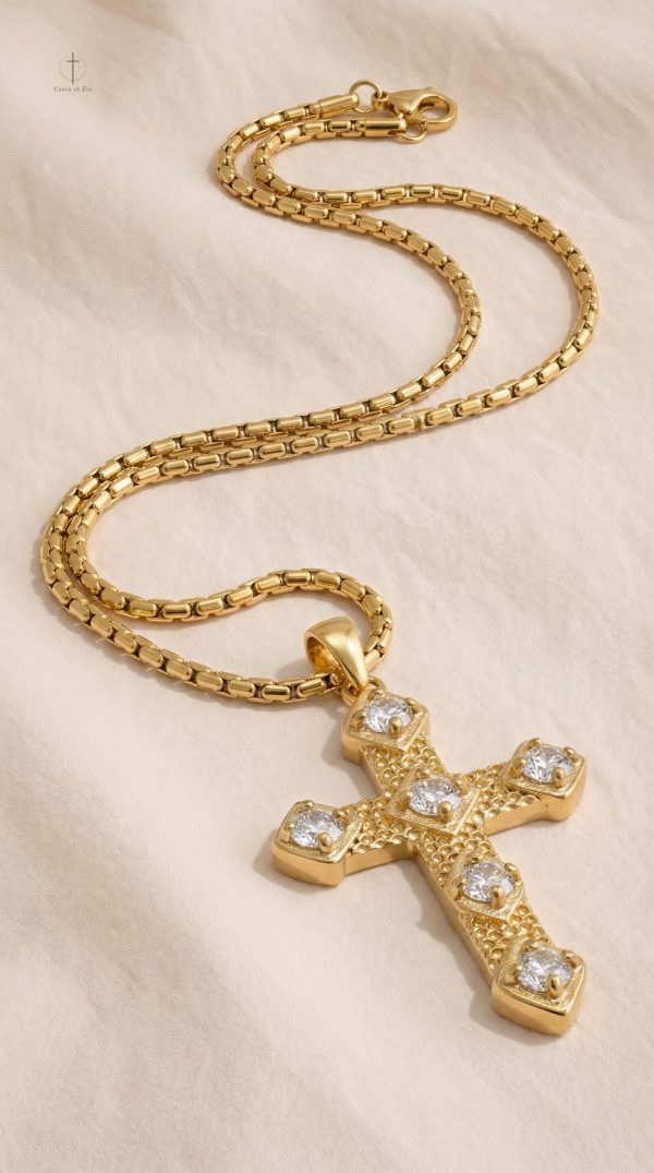 Collier Croix élégant avec finition éclatante