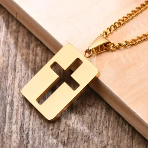 Collier Croix Éclatantes élégant en métal brillant