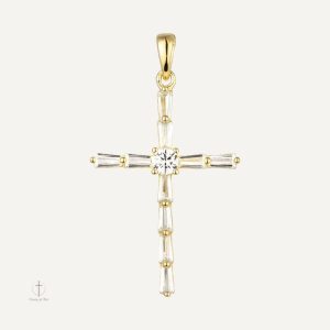 Collier croix femme orné de cristaux brillants