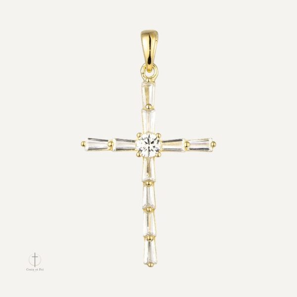 Collier croix femme orné de cristaux brillants