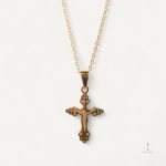 Collier Croix Héritage Orthodoxe en métal fin