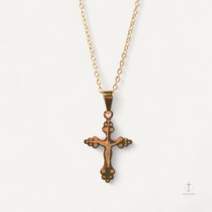 Collier Croix Héritage Orthodoxe en métal fin