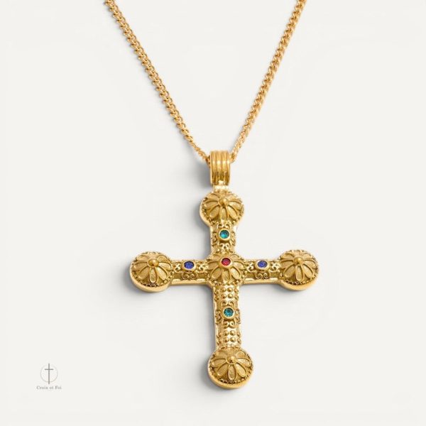 collier-croix-heritage-sacre-1 Collier Croix Héritage Sacré en métal argenté