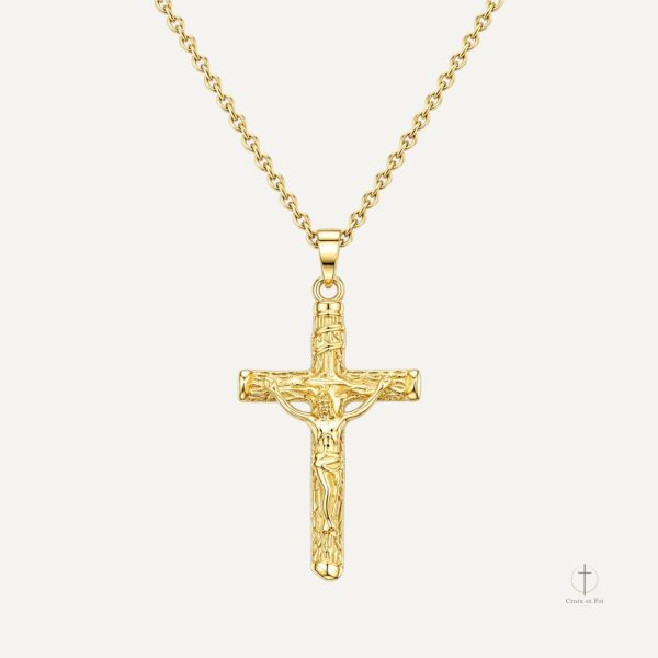 collier-croix-homme-jesus-1 Collier Croix Homme en métal avec pendentif Jésus