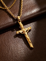 Bijou homme Croix Jésus, accessoire de foi et de style