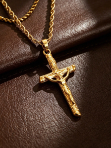 Bijou homme Croix Jésus, accessoire de foi et de style