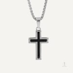 Collier Croix Noir Homme Élégance