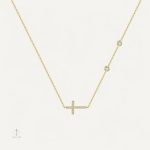 Collier Croix Horizontale Sertie