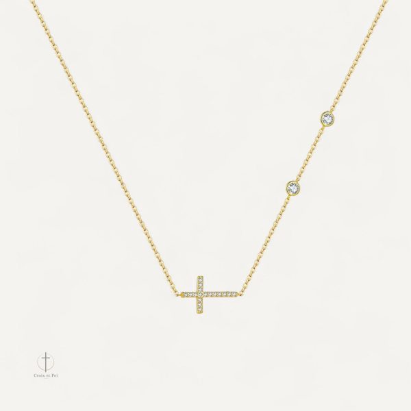 collier-croix-horizontale-sertie-1 Collier Croix Horizontale Sertie